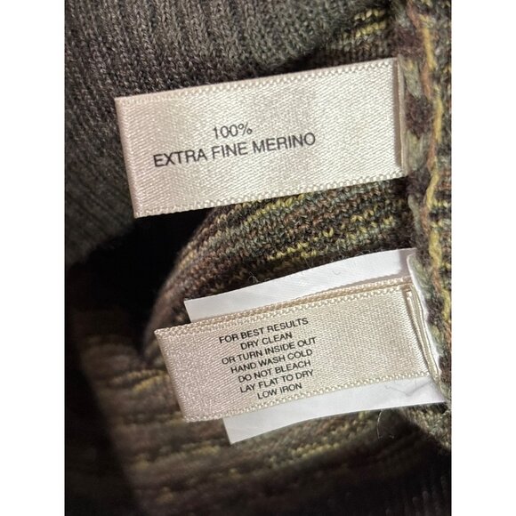 Cutter & Buck Mens XL Extra Fine Merino Wool Sweater Checkered Design Italy - Picture 4 of 5